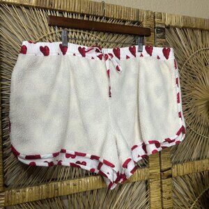 Victoria's Secret Womens Fleece Shorts Faux-Sherpa Fuzzy White Size XXL NWT